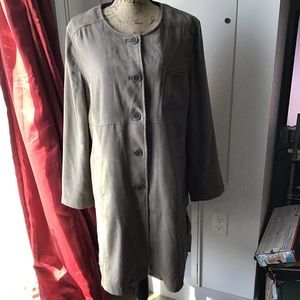 J.Jill lined coat size L soft leather/suede preowned